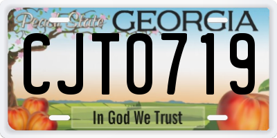 GA license plate CJT0719