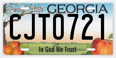 GA license plate CJT0721