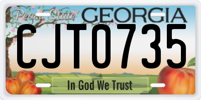 GA license plate CJT0735