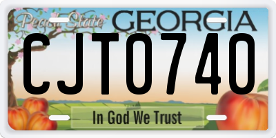GA license plate CJT0740