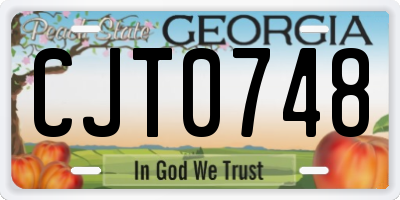 GA license plate CJT0748