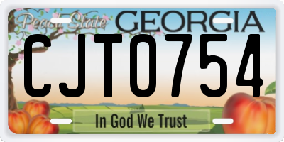 GA license plate CJT0754