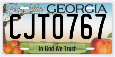 GA license plate CJT0767