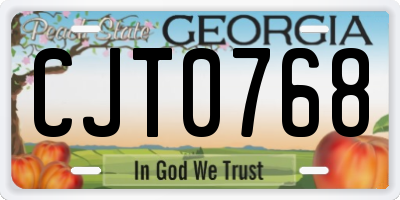 GA license plate CJT0768