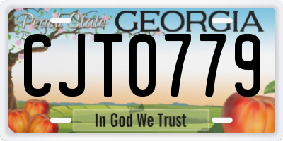 GA license plate CJT0779