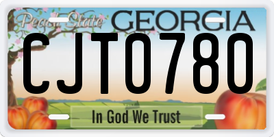 GA license plate CJT0780