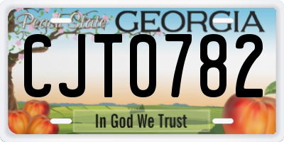 GA license plate CJT0782