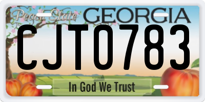 GA license plate CJT0783