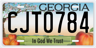 GA license plate CJT0784