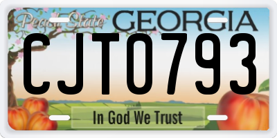 GA license plate CJT0793
