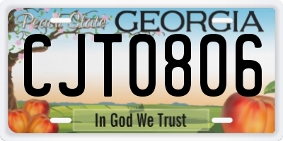 GA license plate CJT0806