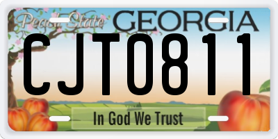 GA license plate CJT0811