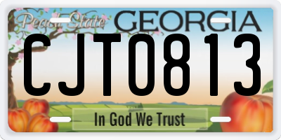 GA license plate CJT0813