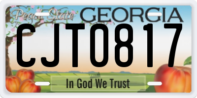 GA license plate CJT0817