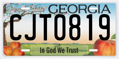 GA license plate CJT0819