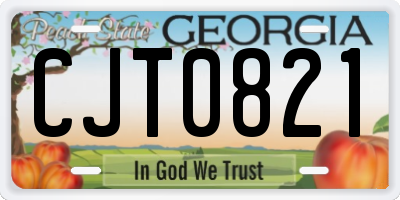 GA license plate CJT0821