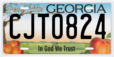 GA license plate CJT0824