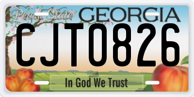GA license plate CJT0826