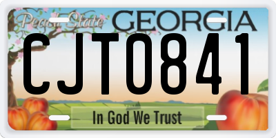 GA license plate CJT0841