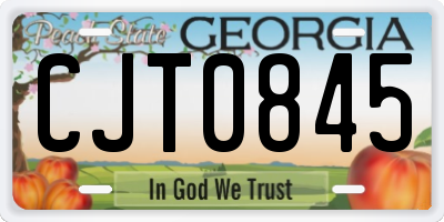 GA license plate CJT0845