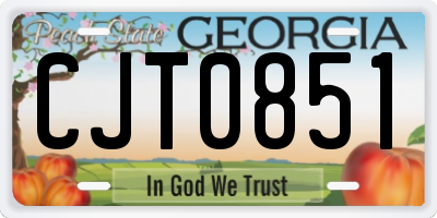 GA license plate CJT0851