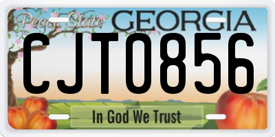 GA license plate CJT0856