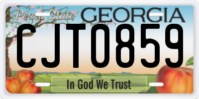 GA license plate CJT0859