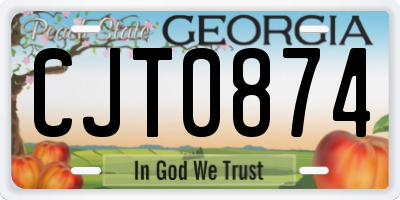 GA license plate CJT0874