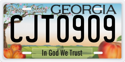 GA license plate CJT0909