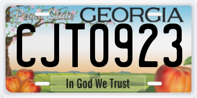 GA license plate CJT0923
