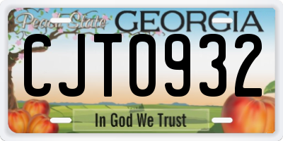 GA license plate CJT0932