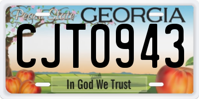 GA license plate CJT0943