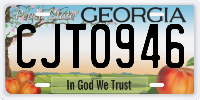 GA license plate CJT0946