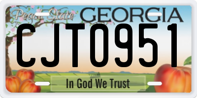 GA license plate CJT0951