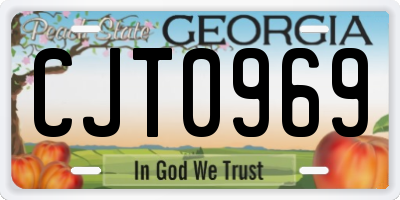 GA license plate CJT0969
