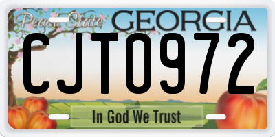 GA license plate CJT0972