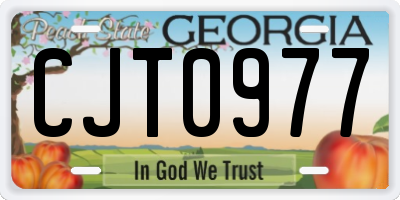 GA license plate CJT0977
