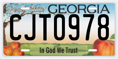 GA license plate CJT0978