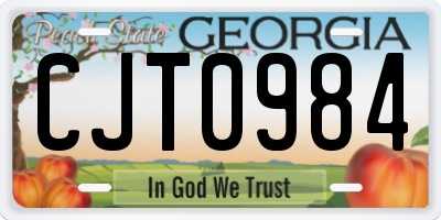 GA license plate CJT0984
