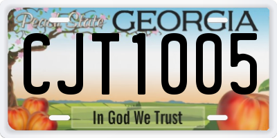 GA license plate CJT1005