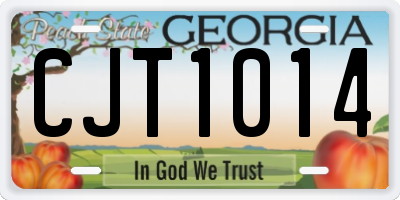GA license plate CJT1014