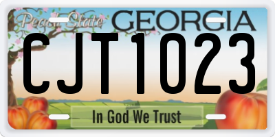 GA license plate CJT1023