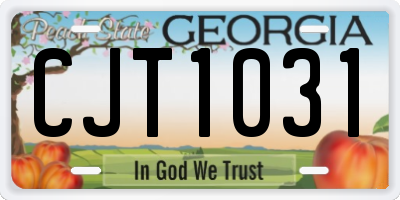 GA license plate CJT1031