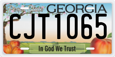 GA license plate CJT1065