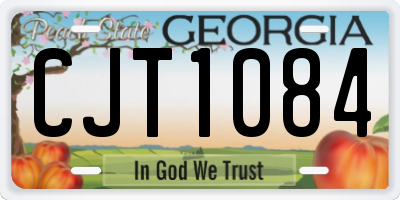 GA license plate CJT1084