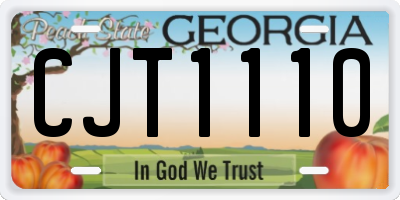 GA license plate CJT1110