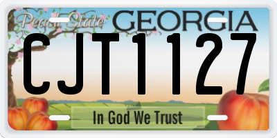 GA license plate CJT1127