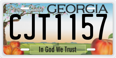 GA license plate CJT1157