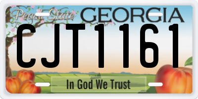 GA license plate CJT1161