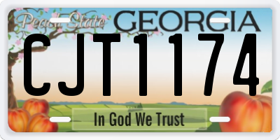 GA license plate CJT1174
